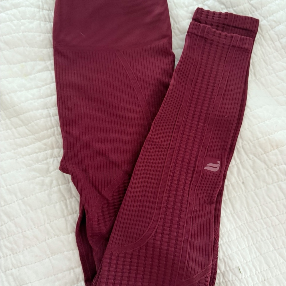 Fabletics Red Ribbed Leggings